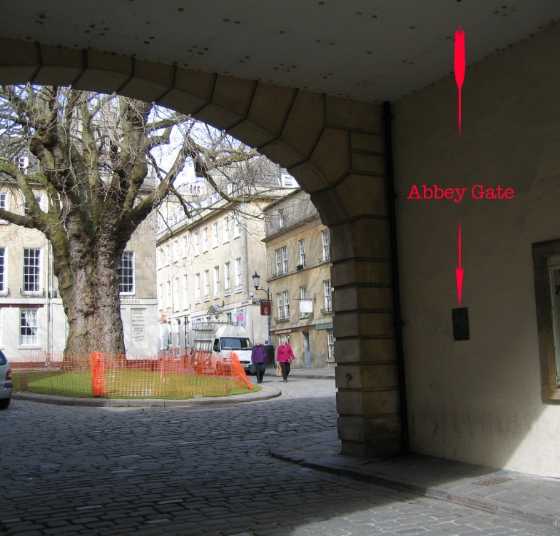 Location of plaque at Abbey Gate