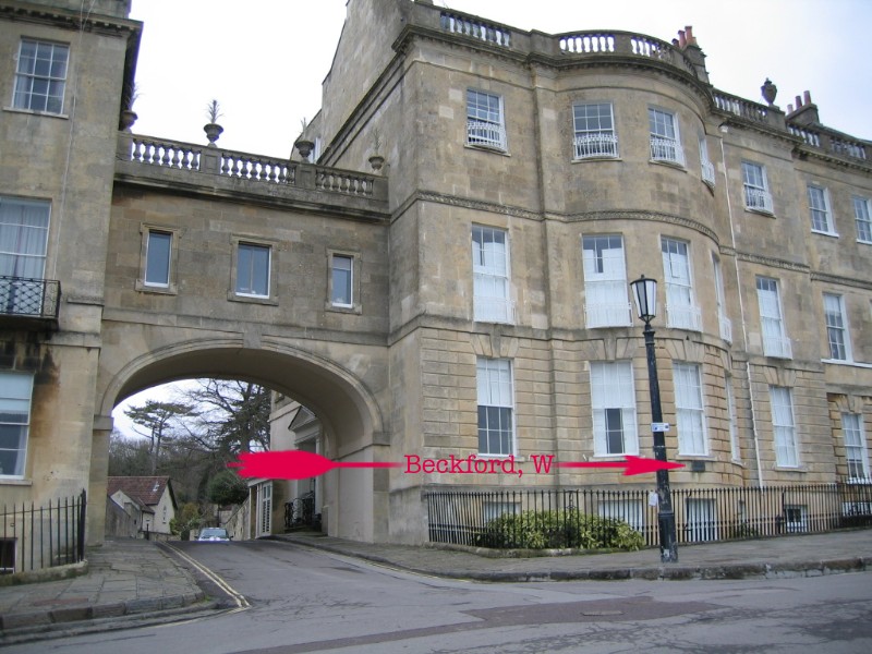 Location of plaque at 20 Lansdown Crescent