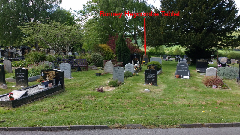 Location of Fanny
        Burney remains at Haycombe Cemetary