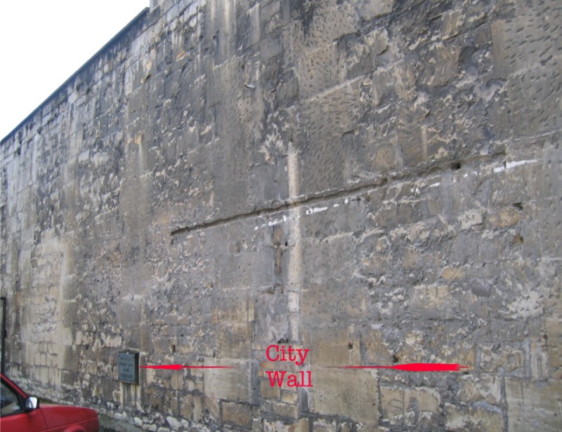 Location of plaque on City Wall