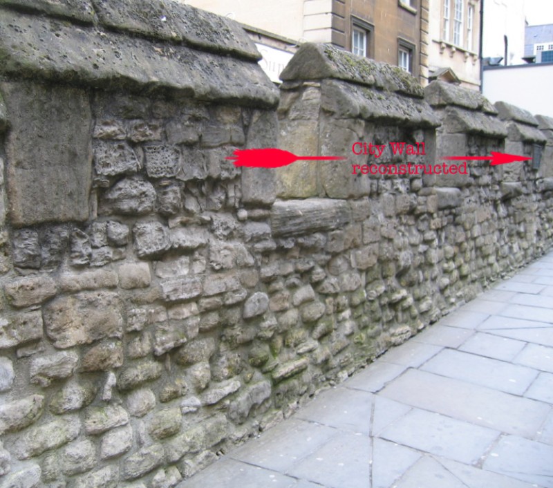 Location of plaque on reconstructed City Wall