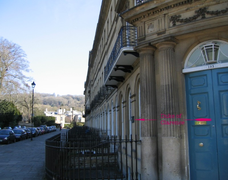 Location of plaque at 103, Sydney Place