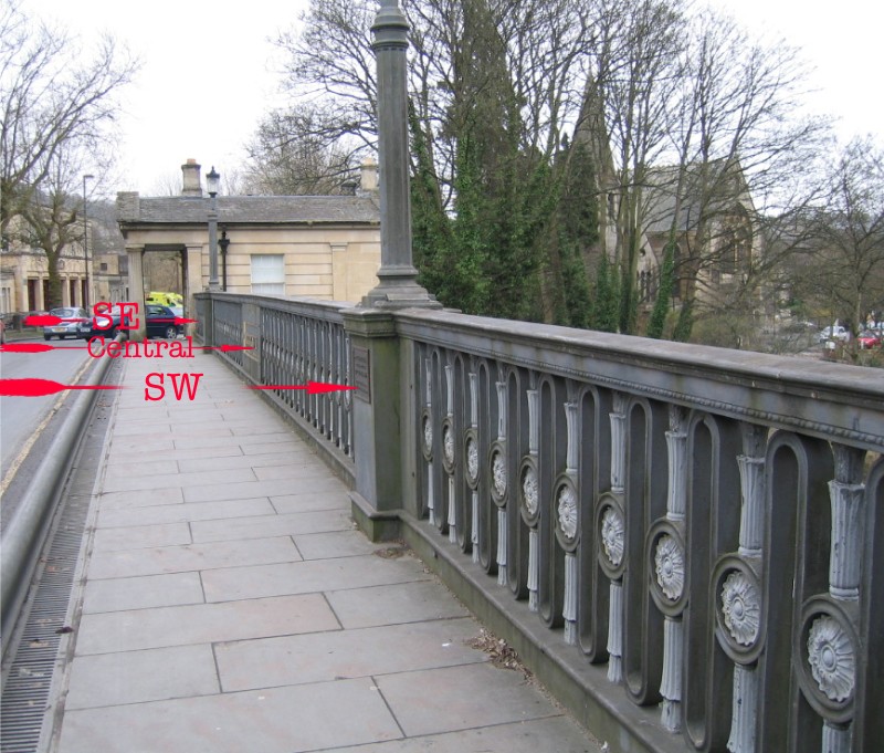 Location of plaques on Cleveland Bridge