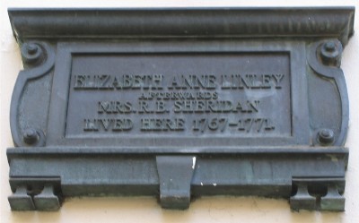 Elizabeth Linley plaque