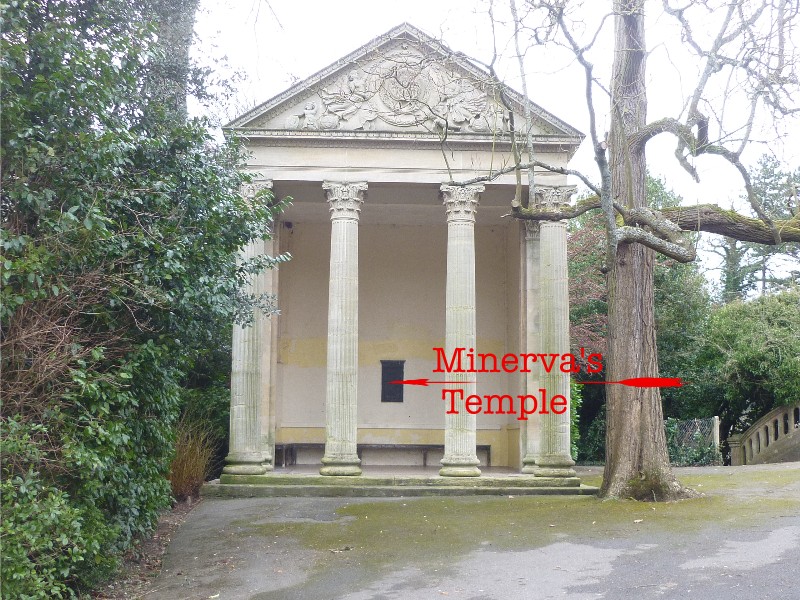 Location of Minerva
        Temple plaque