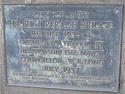 North Parade Bridge south side plaque