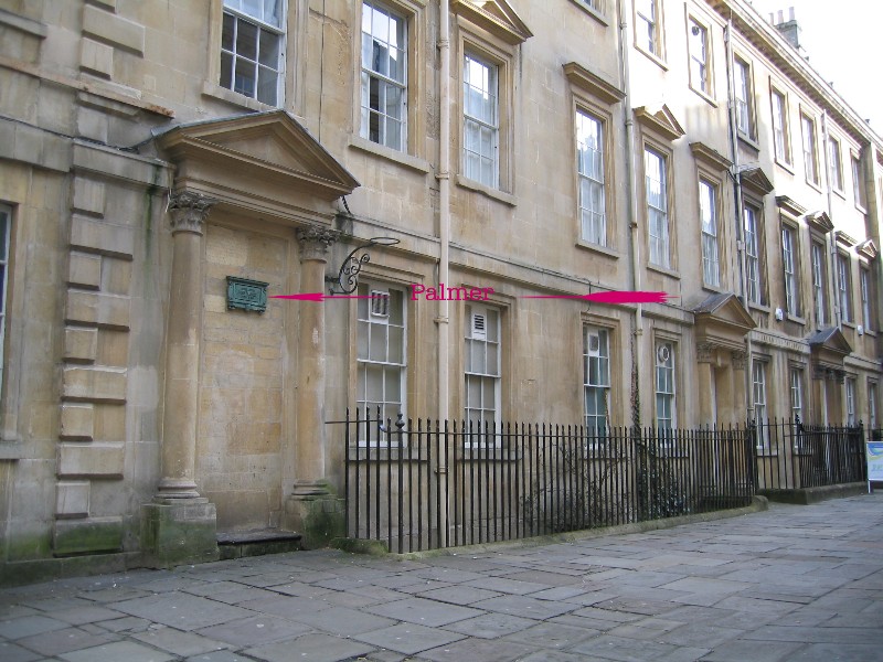 Location of plaque at North Parade Buildings