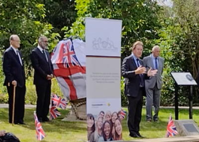 Unveiling of the relocated memorial globe to Admiral
        Phillip