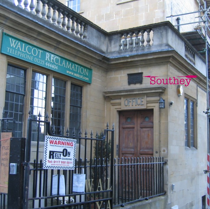 Location of plaque at 108, Walcot Street