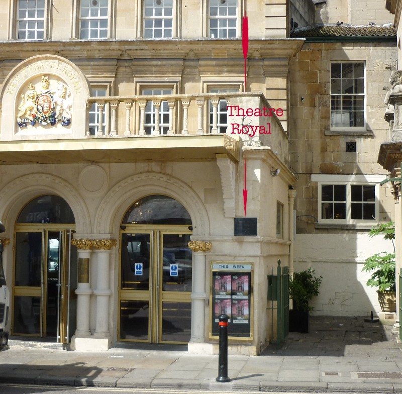 Location of plaque at Theatre Royal