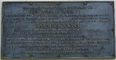 Old Theatre Royal plaque