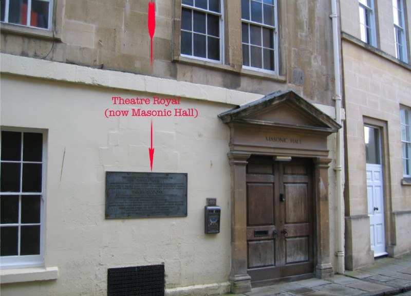 Location of plaque at old Theatre Royal