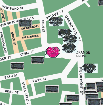 Bath Abbey plaques location map