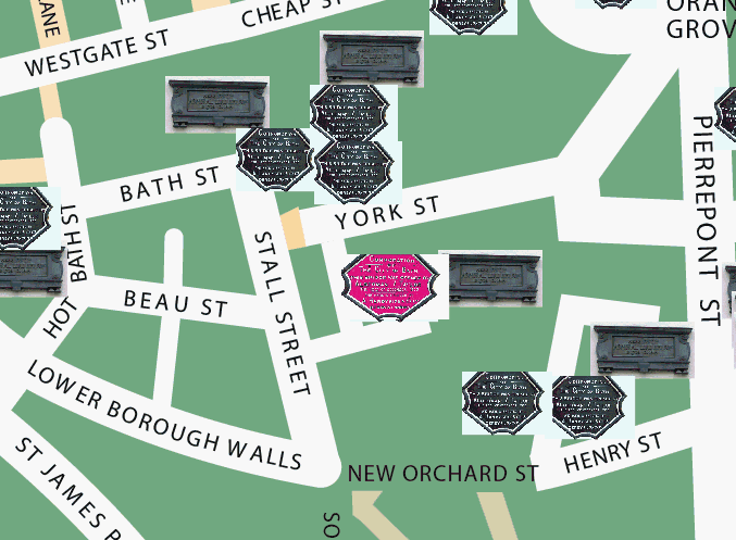 Abbey Gate plaque location map