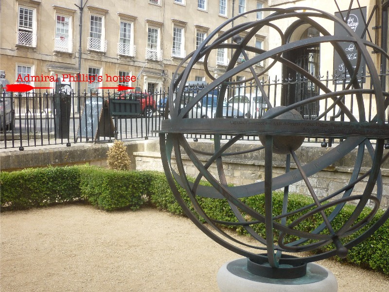 Location of Admiral Phillip memorial globe