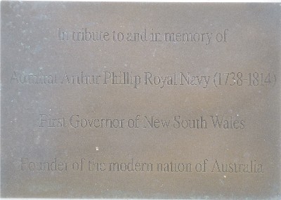 Admiral Arthur Phillip  plaque