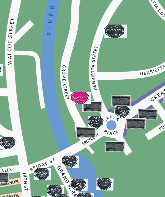 Argyle Day-School plaque location map