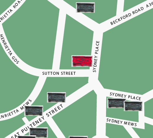 Jane Austen location map