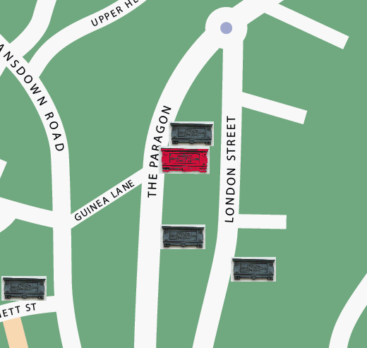 Fanny Burney
          memorial location map