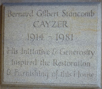 Bernard Cayzer plaque
