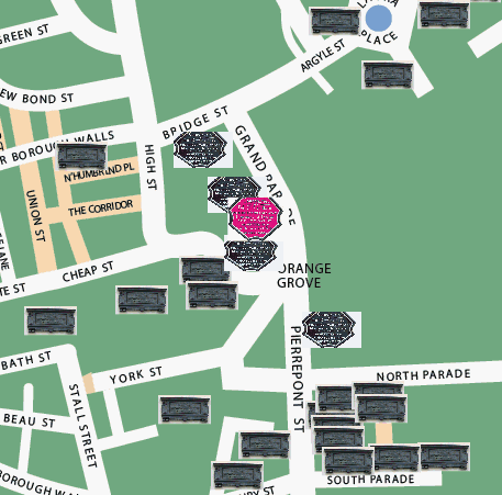 Empire Hotel plaque location map