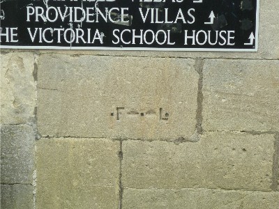 Flood mark on wall in Henrietta Street