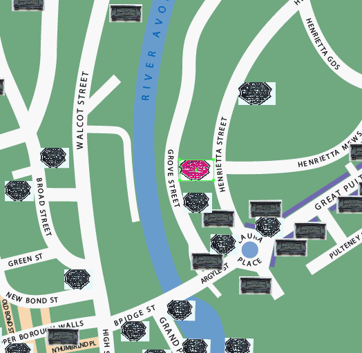 Grove Street flood levels location map