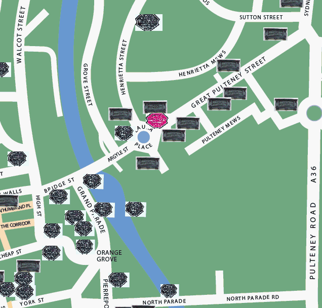 Great Pulteney Street plaque location map