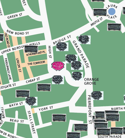 Guildhall plaque location map