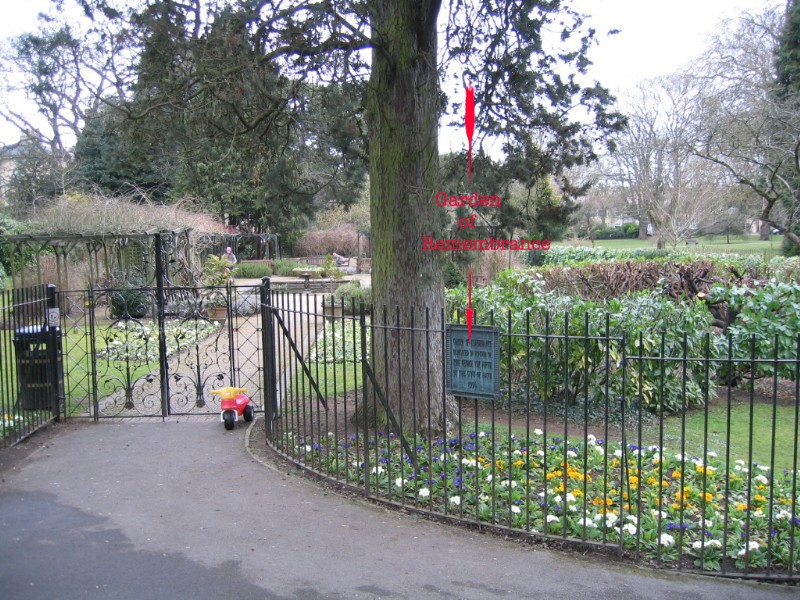 Location of Garden of Remembrance plaque