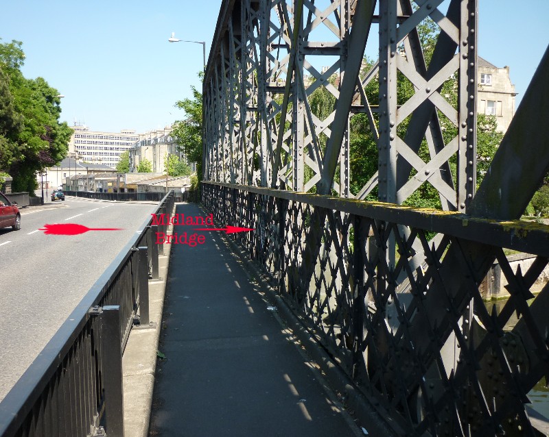 Location of plaque on Midland Bridge