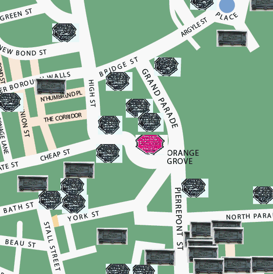 Orange Grove plaque location map