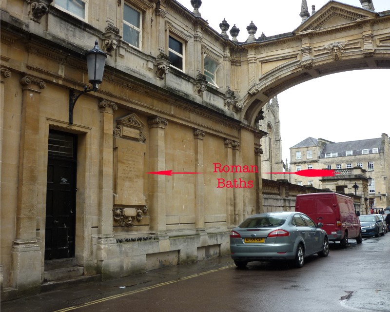 Location of plaque 1 at Roman Baths