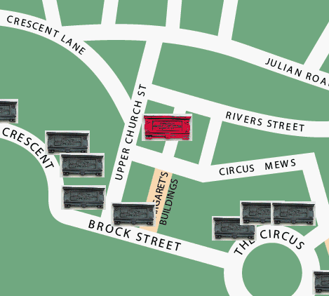 Catharine Place plaque location map