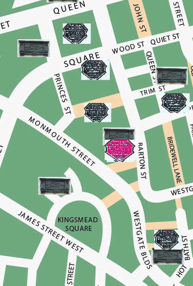 Theatre Royal plaque location map