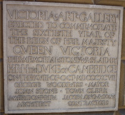 Victoria Art Gallery plaque