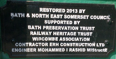 Widcombe bridge
        restoration plaque