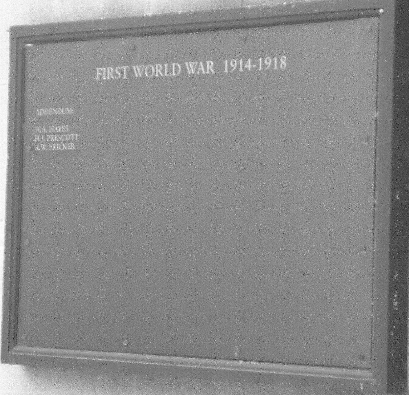 World War I section at War Memorial addendum 2